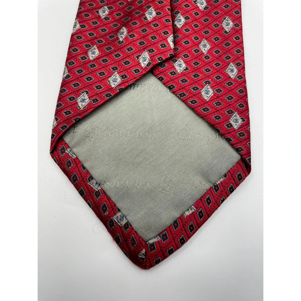 Robert Talbott Best of Class Nordstrom Red Geometric Diamond Silk Tie USA Made